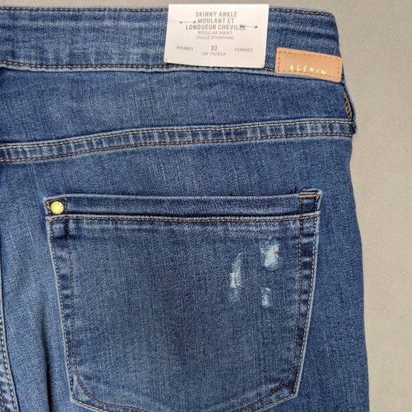 NWT H&M Medium Wash Skinny Zipper Ankle Jeans 32 - Picture 4 of 8